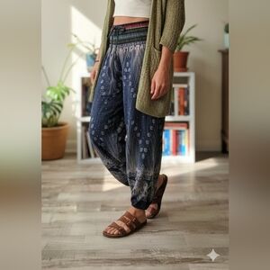 Bohemian Elephants Print Harem Pants